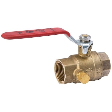 Ball Valve, 34 In Connection, FPT X FPT, 500 Psi Pressure, Brass Body